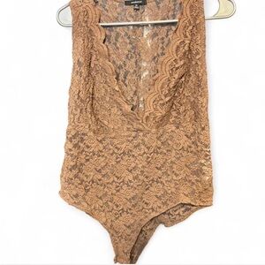 Ambiance Lace Bodysuit - Tan